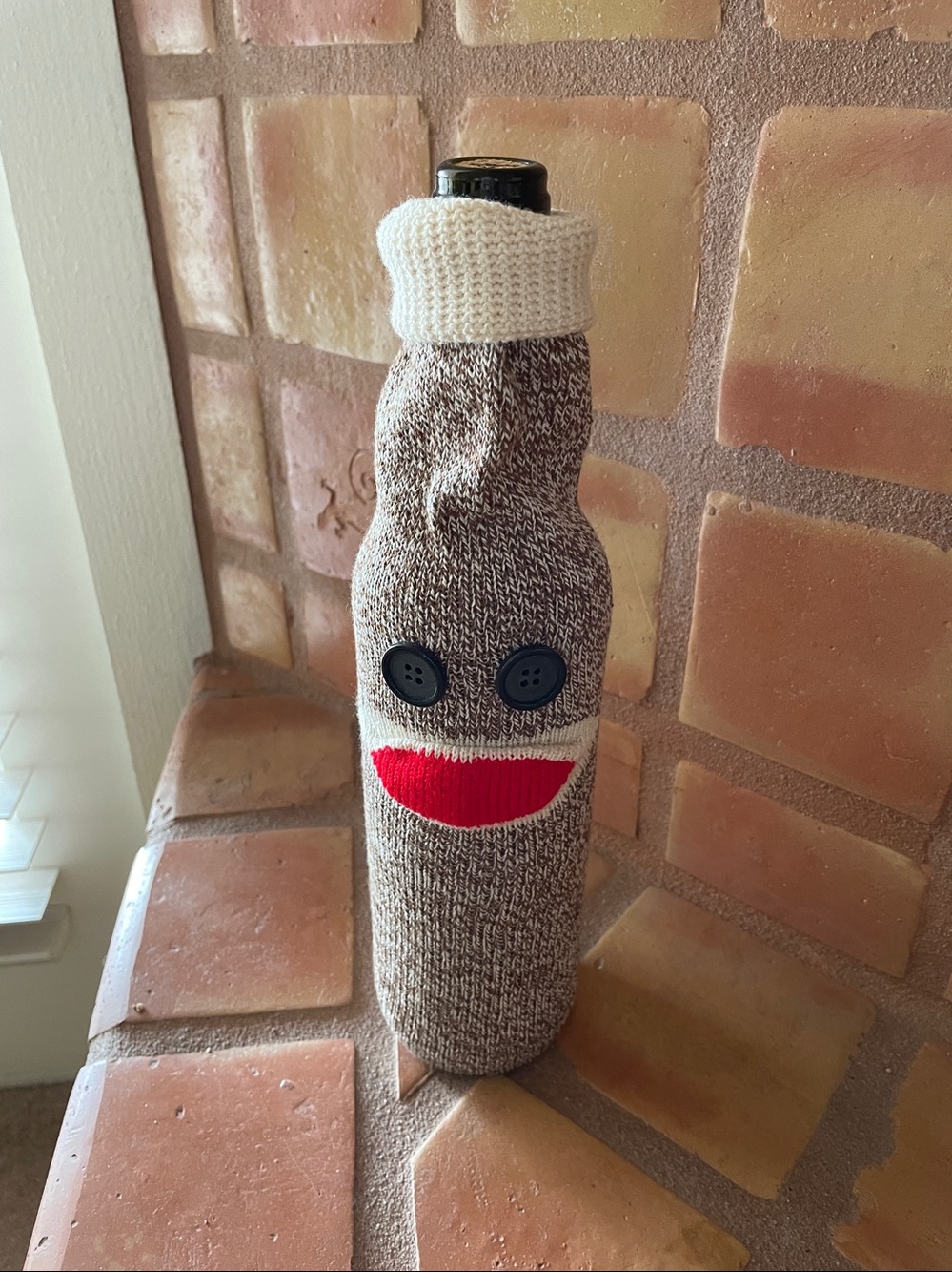Sock Monkey bottle cozy
